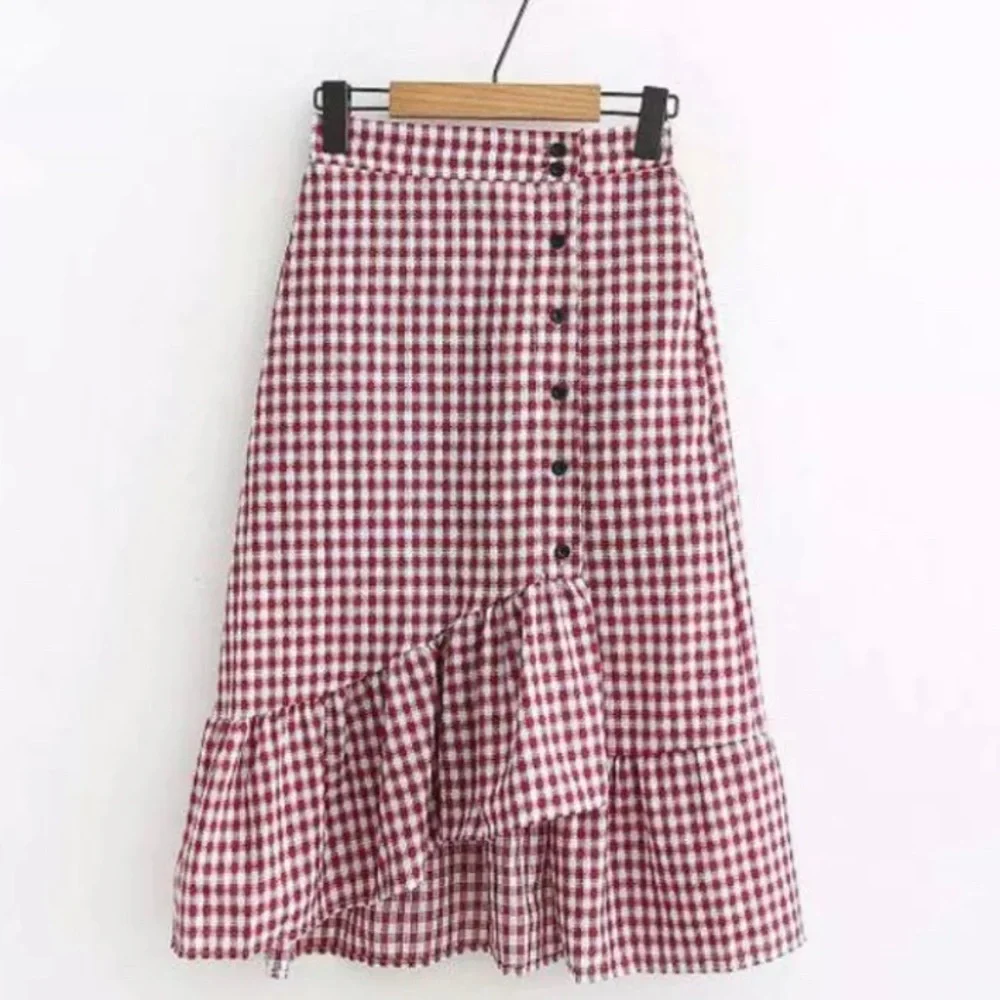 Women's Skirts Korean Style Midi Knee Lined invisible Zipper elastic waist NWT - Picture 1 of 3
